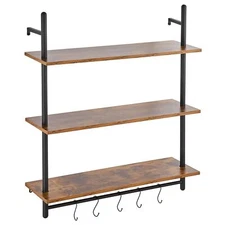 Industrial Pipe Shelf 3 Tier 32x9.84in Wall-Mount for Kitchen Bedroom