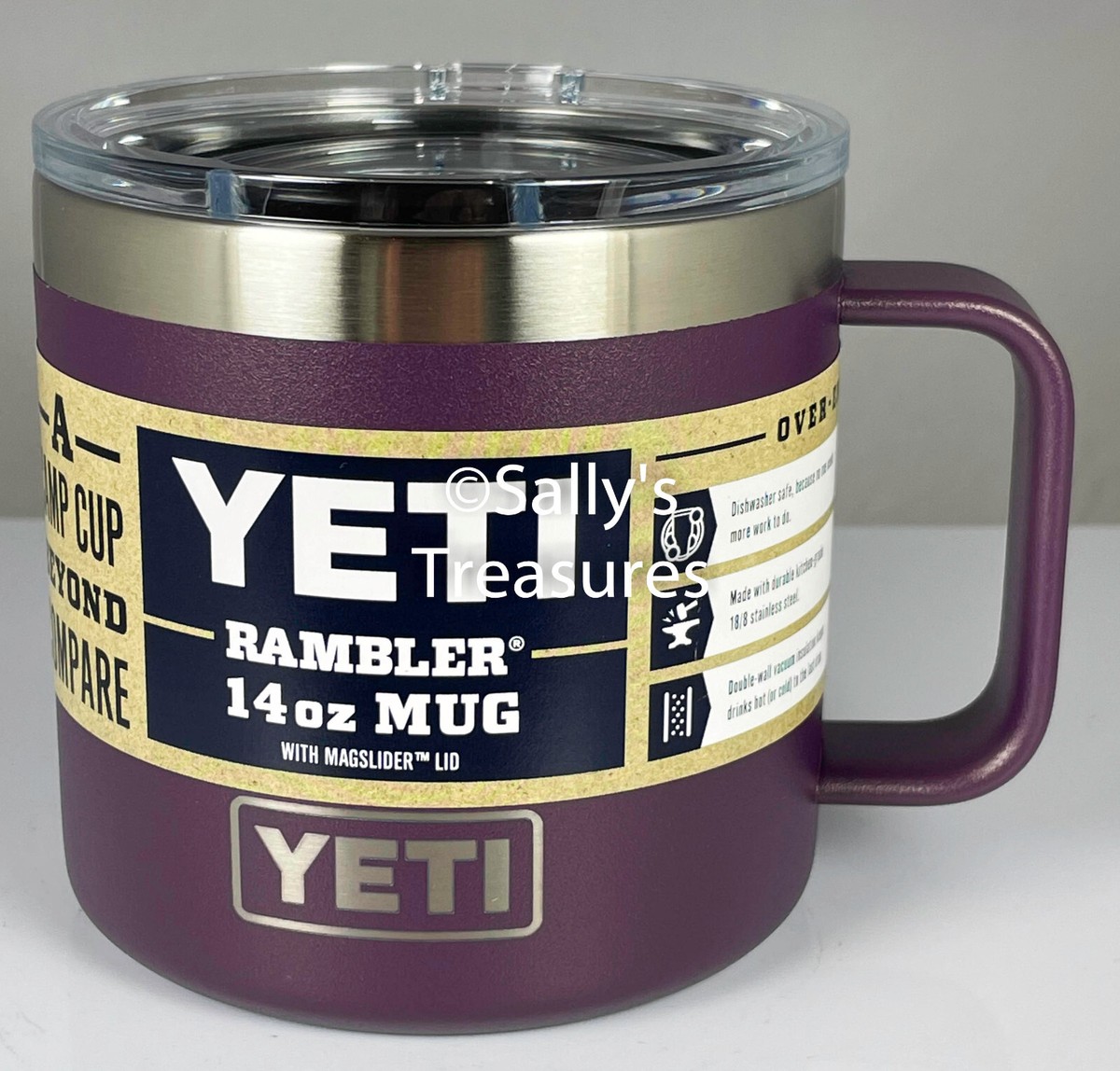 Hand Rhinestoned YETI 14 Oz. Rambler Mug With Magslider Lid Purple Bling  Mug With Pink Opal Logo 