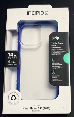 Incipio Grip Series Hard Case for Apple iPhone 13 Pro - Blue/Clear