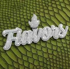 Real Moissanite 4Ct Round Cut Men's Custom Name Pendant 14K White Gold Plated