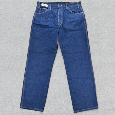 New Dickies Jeans Men's 36x32 Blue Denim Relaxed Carpenter Utility Loop Workwear