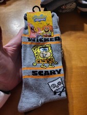 Spongebob SquarePants PATRICK HALLOWEEN 2 Pair Shoe Size 6.5-12 Crew Socks