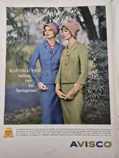  1959 Womens Handmacher Avisco original fabric spring  Suit Vintage fashion ad