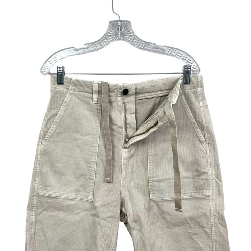 BLDWN Mens Shorts Glenwood Flat Front Drawstring Waist Zip Pockets Beige Sz W32 - Picture 4 of 7