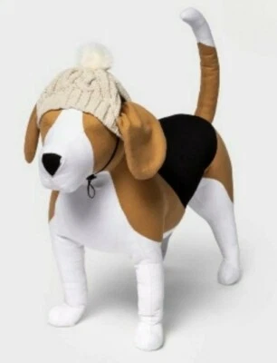 Boots & Barkley NWT S/M Beige Cable Knit Dog Pet Pom Hat