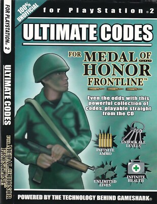 Ultimate Codes For Medal of Honor: Frontline (For PlayStation 2, PS2) *COMPLETE*