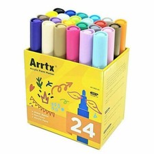 Arrtx 24 Acrylic Paint Markers,Water Based Multi-Surface Non-Toxic Acrylic Paint