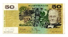 1979 Australia $50 Fifty 50 Dollars Banknote Knight Stone YDJ 065632