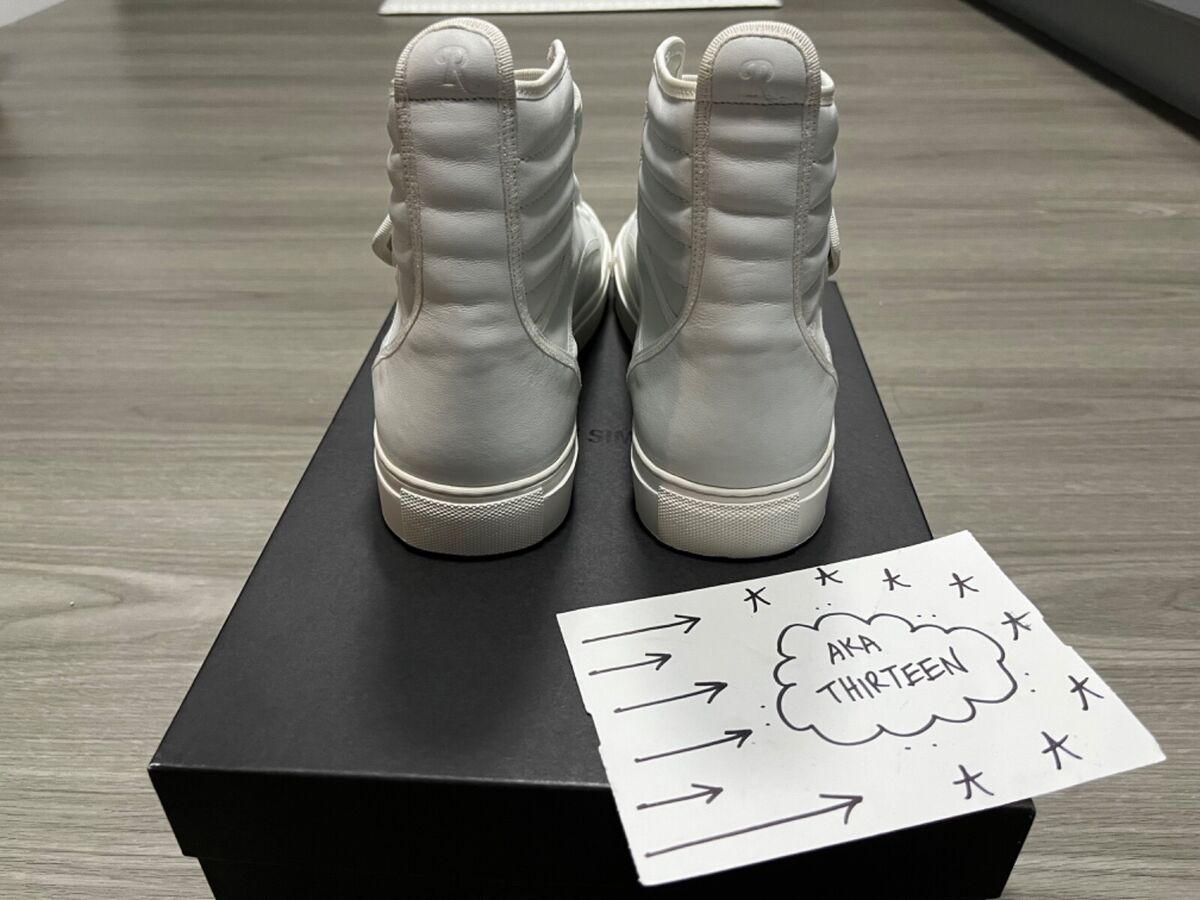 Raf Simons High Top strap Sneakers white leather 40 archive Raf Simons High Top strap Sneakers white leather 40 archive