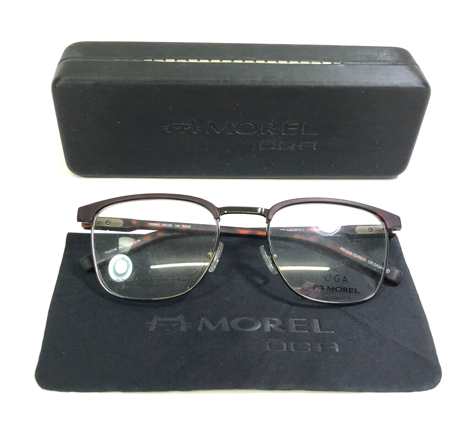 Оправа для очков Morel 10095O RG06 Коричневая металлическая квадратная черепаха 52-20-140