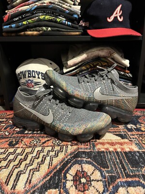 Nike Air Vapormax Flyknit Grey Multicolor Rainbow Mens Size 12