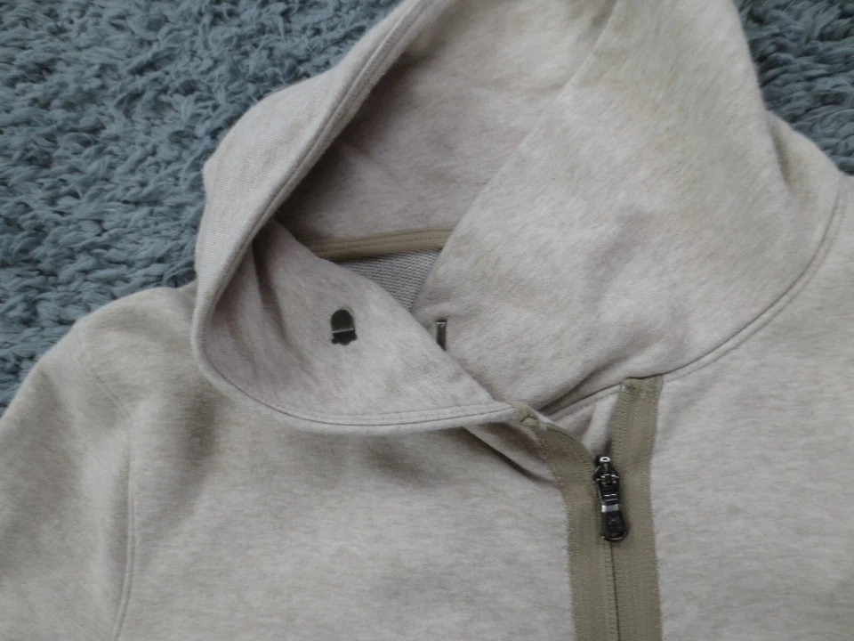 Sudadera Under Armour Mujer Pequeña Beige Desplazada Cremallera Completa Cuello Alto Envolvente Foto 3 de 4