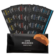 Live Bearded Beard Oil and Butter Grooming Kit Sample Pack with Comb, Bonus G...