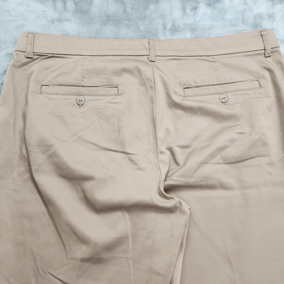 Lee Pants Womens 18 Tan Khaki Regular Fit Straight Leg Mid Rise Stretch Office - Image 3 of 4