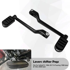 Black Gear Heel Toe Shift Lever Shifter Pegs For Harley Road King Glide 88-25