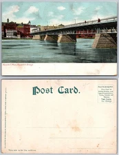 Haverhill MA Bridge River View Postcard