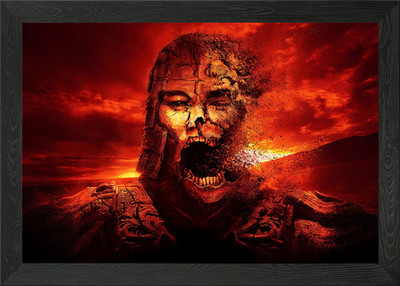 Feuriger Krieger Zerfall gerahmtes Wandbild Poster Leinwanddruck Bild