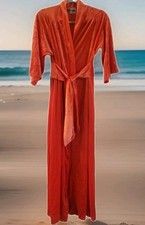 Vintage 1970  s David Brown California Maxi Robe Velour Loungewear Boho