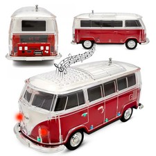 New Red Retro Bus WS-267 Bluetooth Speaker with FM Radio, USB, SD, AUX Input