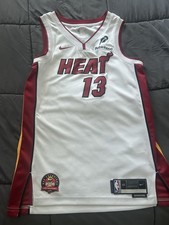 Nike Miami Heat Adebayo #13 NBA Jersey White Size 40 Robinhood & Finals Patch