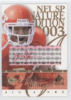 2003 SP Signature Edition Red Ink 62/100 Larry Johnson #LJ Rookie Auto RC 0q3