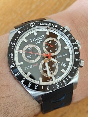 TISSOT PRS 516 Chronograph Schwarz Herrenuhr Kautschukband T044.417.21.051.00