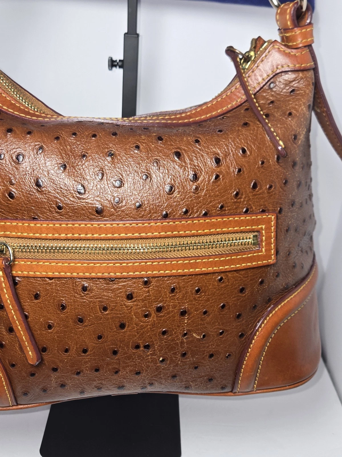 DOONEY & BOURKE Borsa a mano in struzzo Dooney e Bourke con sacchetto antipolvere originale