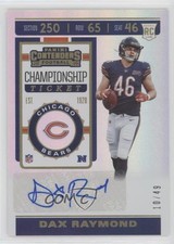 2019 Panini Contenders Rookie Championship Ticket 10/49 Dax Raymond Auto 2r8