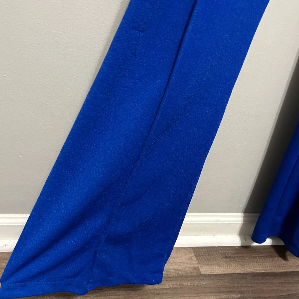 Women's Wide Leg Jumpsuit L Blue Crochet Off Shoulder Sleeveless Casual Romper - Image 3 of 4