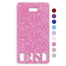 RN Badge Buddy Vertical Registered Nurse Acrylic Card Pink Glitter ID Standard