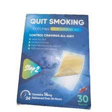 Quit Smoking Patches 30 Patches 14mg Step 2 100 Natural Plant Based, Sealed Box