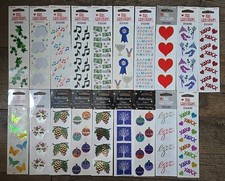 VTG NEW 18 Packs of Mrs. Grossman's Stickers Hearts Metallic Shiny Prismatic