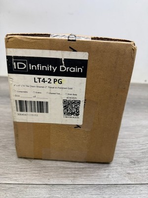 Infinity Drain LT4-2 PG 4''x4'' LTD 4 Tile Drain Strainer-2'' Throat