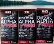 3 FORCE FACTOR TEST X180 ALPHA TOTAL TEST BURN FAT SUPPLEMENT 60 X3 180 CAPSULES