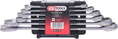 KS TOOLS EDELSTAHL Ringmaulschlüssel-Satz, abgewinkelt, 6-tlg