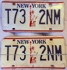 New York State License Plates (pair) Statue of Liberty, NYS