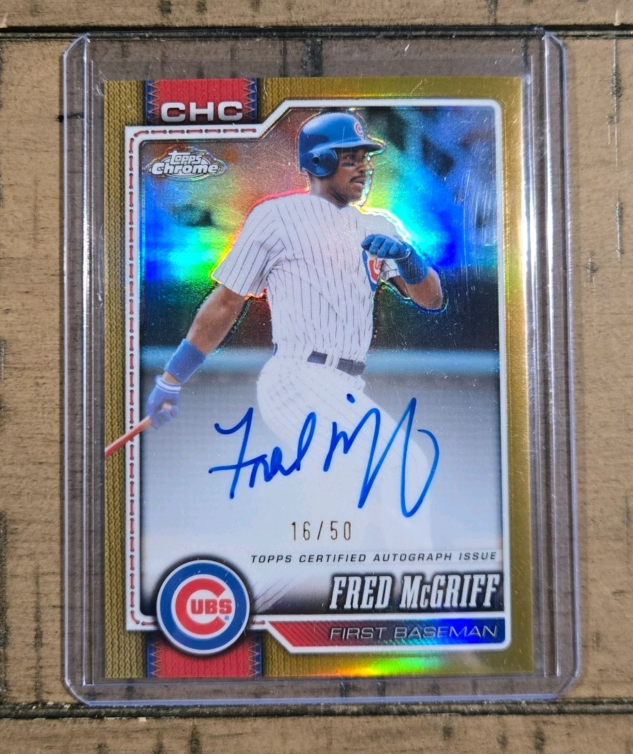 Topps Chrome 2026 Chrome Legends Autographs Fred McGriff CLA-FM Auto /50 Gold view 2