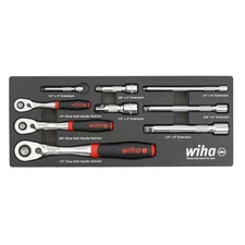 Wiha Chrome Vanadium Steel Ratchet Tray Set, 8 Pieces