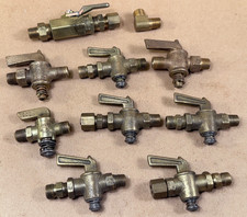 VINTAGE LOT OF 9 BRASS PETCOCK VALVES SPIGOT DRAIN HIT MISS STEAM ENGINE