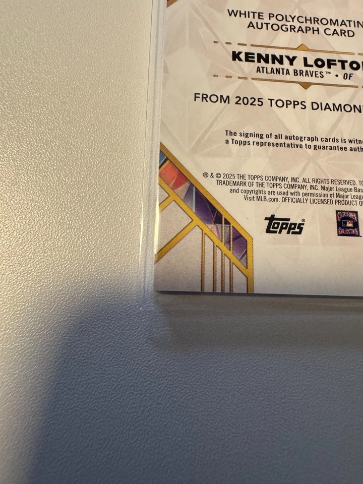 2025 Topps Diamond Icons Kenny Lofton Autograph 6/10 White Polychromatink Braves - Image 3 of 4
