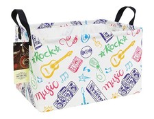 Rectangle Storage Basket Cute Canvas Organizer Bin for Pet/Children Toys, Boo...