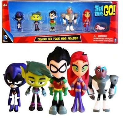 Teen Titans Go Deluxe Six Pack 6 Mini Figure set. New. Free Ship