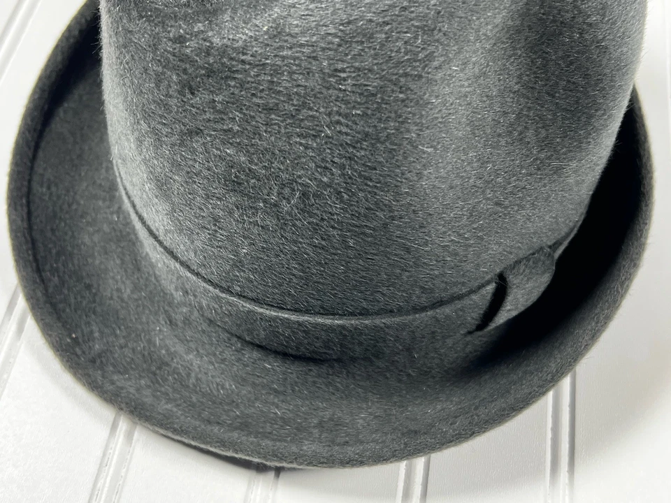 Sombrero Pierre Cardin Flechet Fedora 7 Gris Carbón Fieltro De Colección Francia Foto 3 de 4
