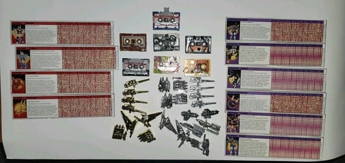 TRANSFORMERS G1 CASSETTE LOT Vintage Weapons Tech Spec Ramhorn Slugfest Steeljaw