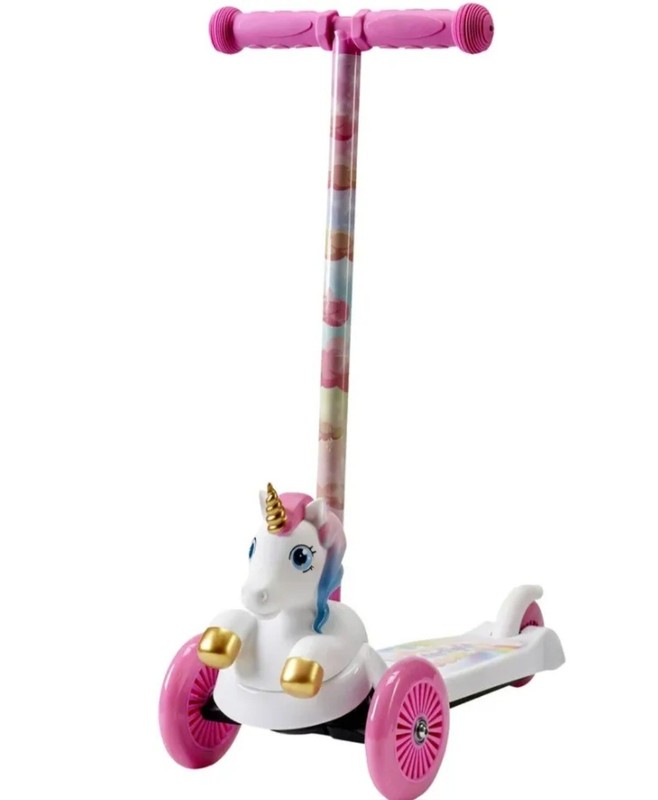 Dimensions Unicorn 3D Scooter with Light up Wheels Ages 3+ Max Weight 75lbs