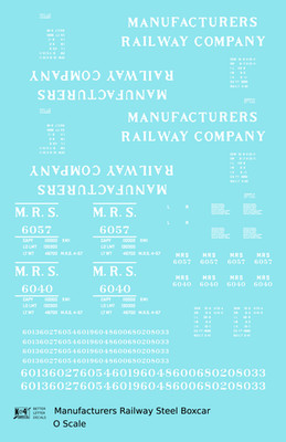 K4 O Scale Decals Manufacturers Railway Steel Boxcar White MRS St. Louis