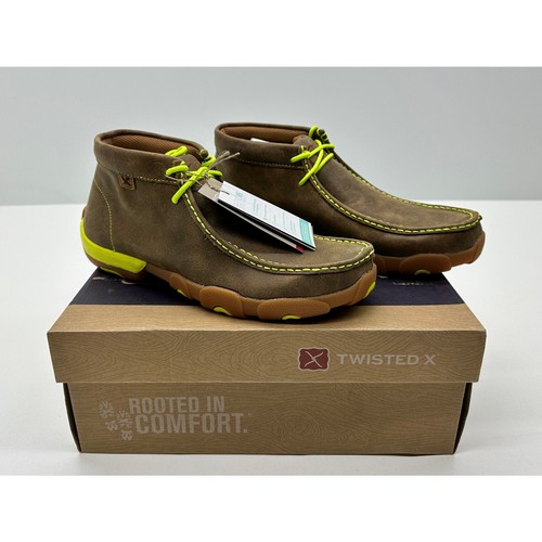 TWISTED X MEN'S Chukka Driving Moc D Toe Shoes Bomber/Yellow Size 8M NIB #02S