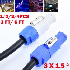 1-4Pcs 16AWG Stage Lighting Fixture PowerCon-Compatible Power-Through Blue Cable