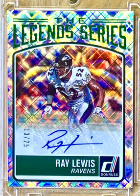 RAY LEWIS 2016 Panini Donruss THE LEGEND SERIES Auto SSP 13/25 Card #10 RAVENS
