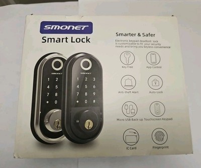 SMONET Fingerprint Smart Lock Electronic Keypad Deadbolt Keyless Entry Door Lock